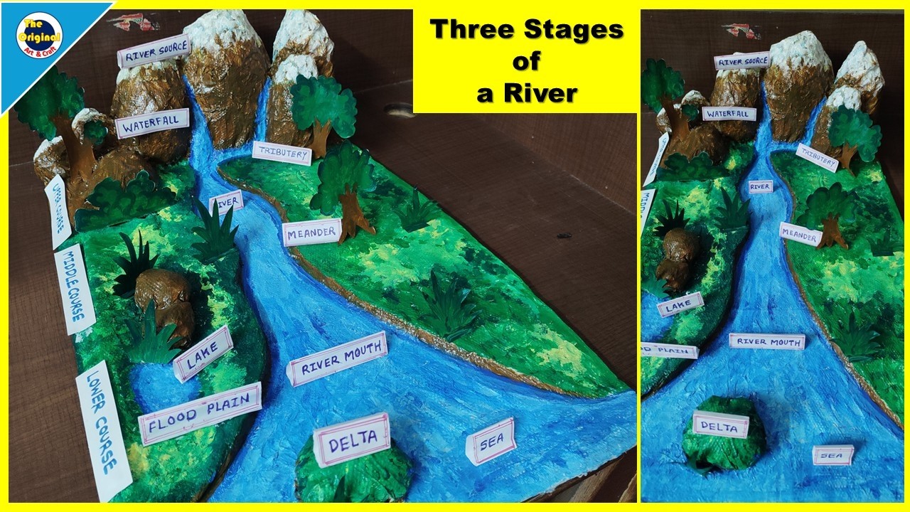Stages of river 3D model | 3Stages of a river| 3D River model | The Amazing Journey of a River#river