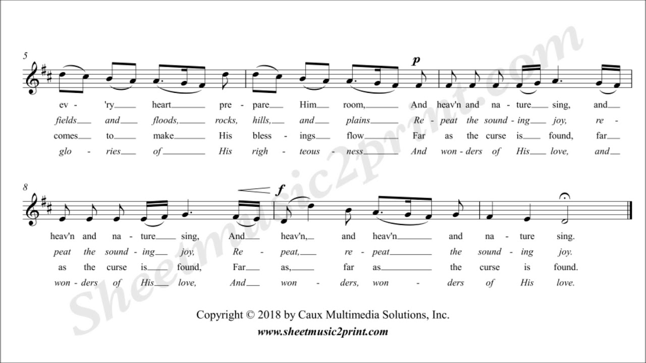 Joy to the World - D Major