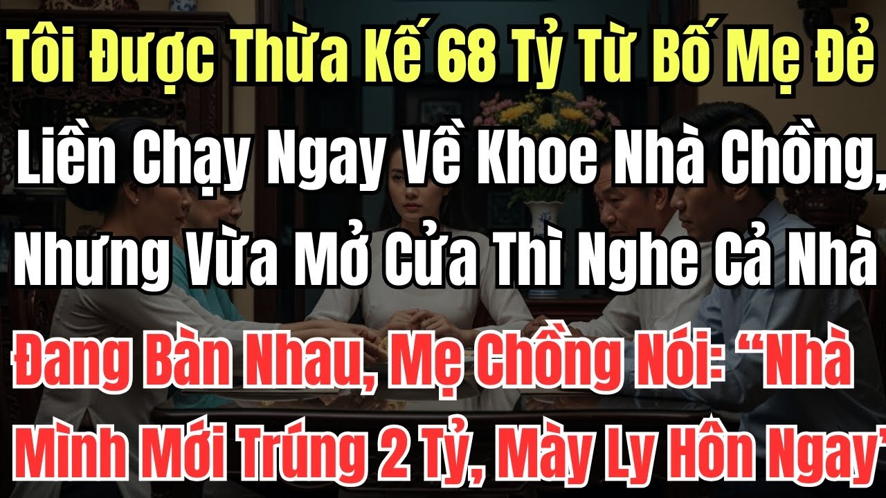 Tôi Được Thừa Kế 68 Tỷ Từ Bố Mẹ Đẻ Liền Chạy Ngay Về Khoe Nhà Chồng, Nhưng Vừa Mở Cửa Thì Nghe Cả Nh