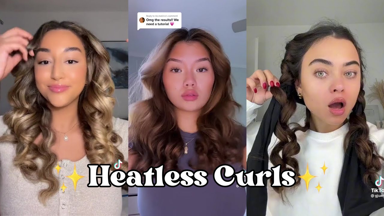 HEATLESS OVER NIGHT CURLS TUTORIAL✨| TIKTOK COMPILATION