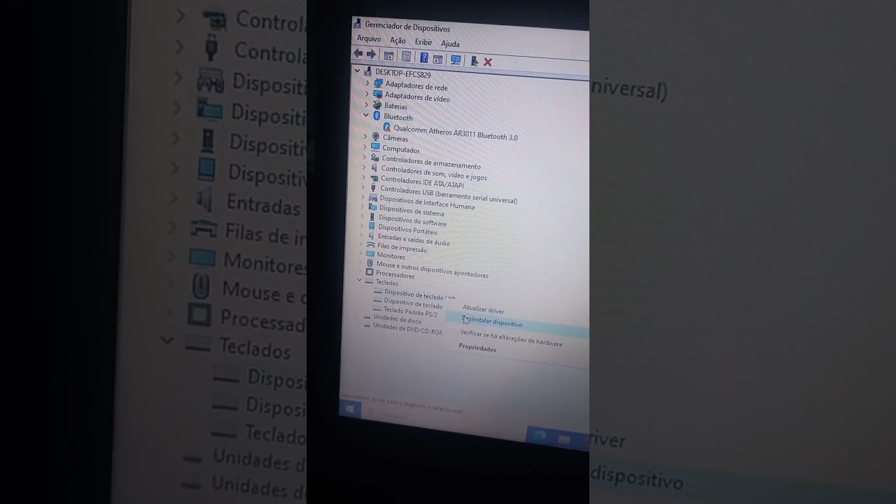 Reinstalar driver do teclado - Windows  10.