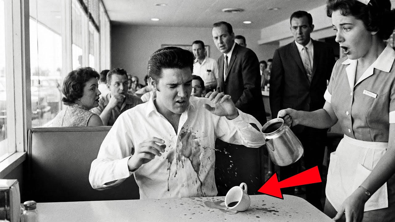 She Spilled Coffee on Elvis Presley — The Room Went Completely Silent, His Reaction SHOCKED Everyone