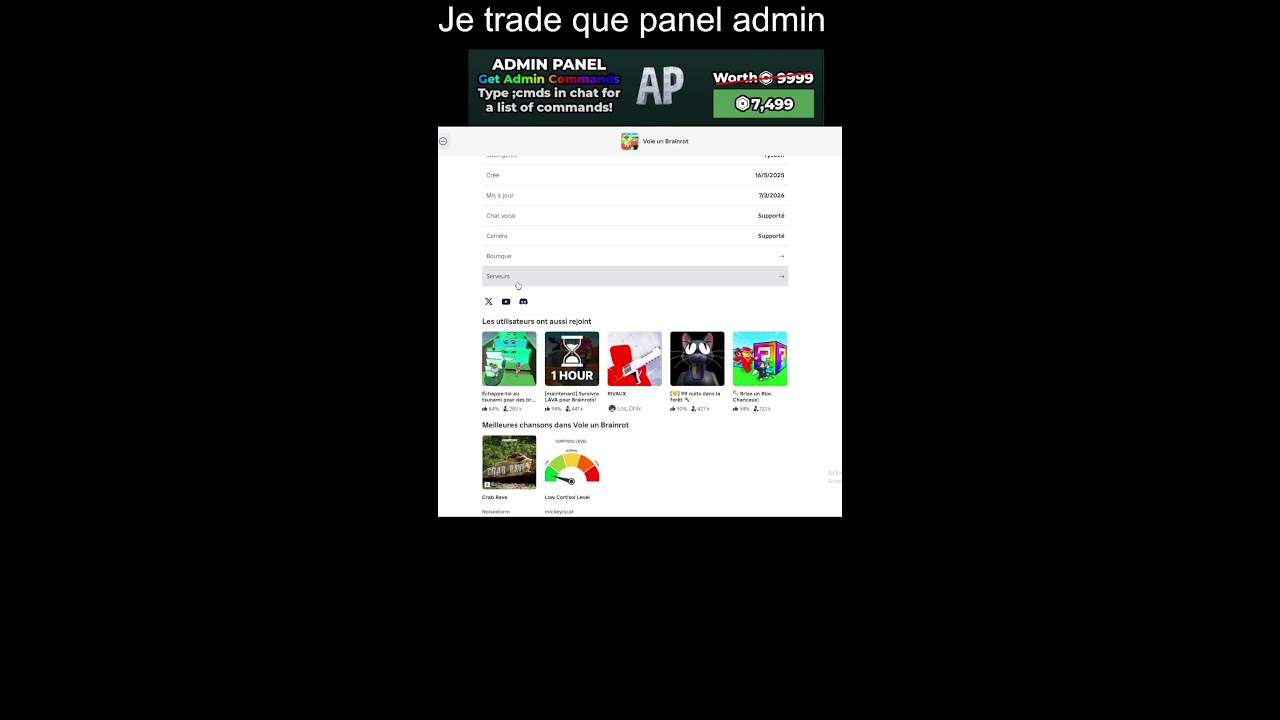 Trade panel contre brainrot