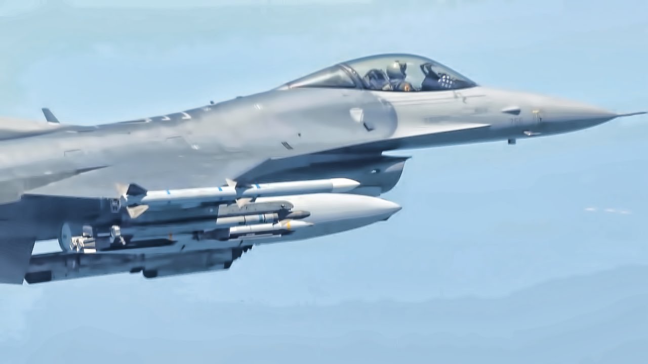 F-16 Fighter Jets Drop GBU-39 Bombs • Cockpit Video