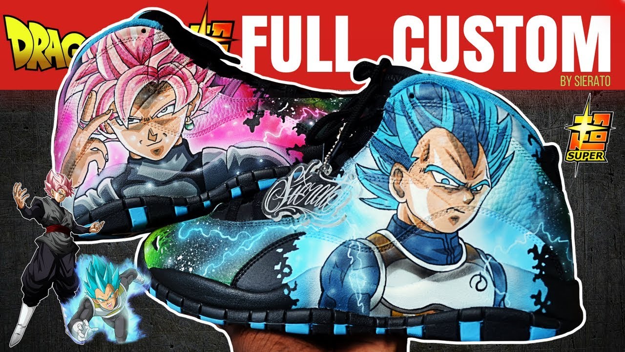 Создание кроссовок Jordan 10 по мотивам Dragon Ball Super от Джека Келли (полностью кастомизирова...