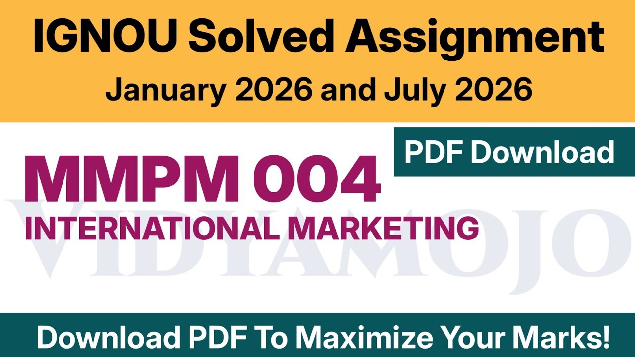 IGNOU MMPM 004 Solved Assignment 2026 PDF Download