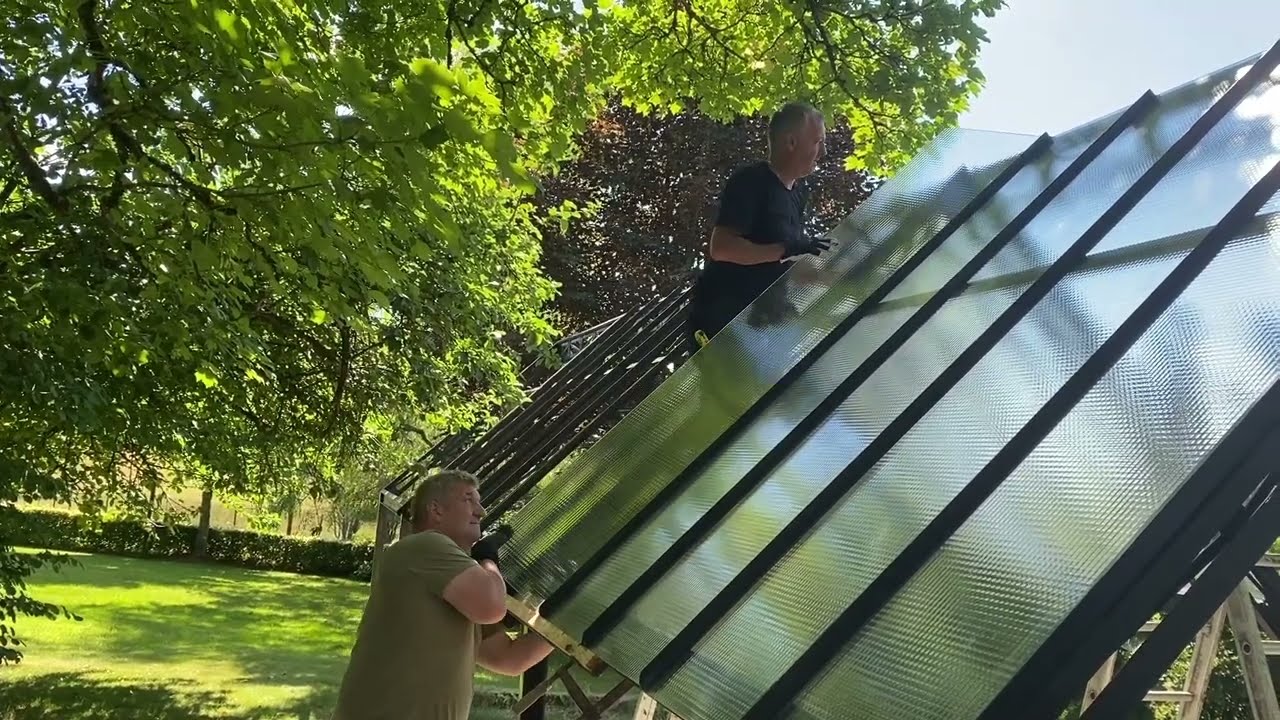 Orangerie EP3/ Draadglas plaatsen / Schouw Braaimaster installeren