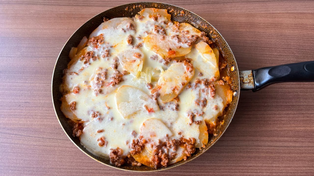 Lasaña de Papa y Carne Sin Horno