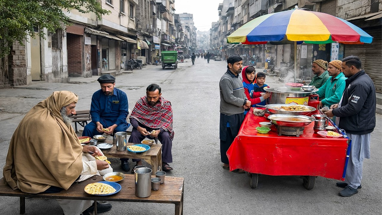 A Street Cart FULL of Breakfast 😍 | Affordable Desi Breakfast – Street Food Pakistan 🇵🇰