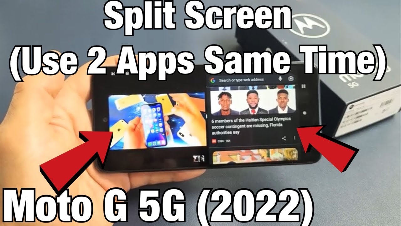 Moto G 5G (2022): как использовать разделённый экран (использовать два приложения одновременно)