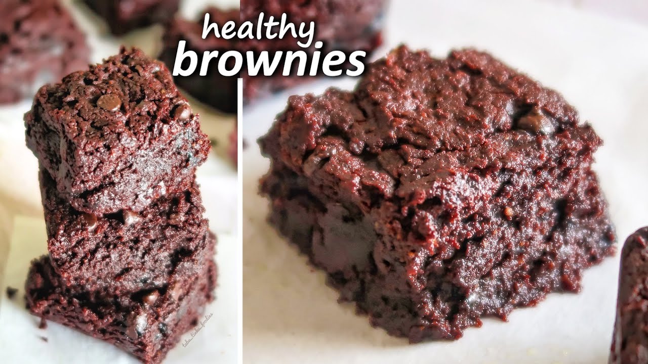Best Fudgy Brownies - Vegan, Gluten Free, Refined Sugar Free | Healthy Eggless Brownies
