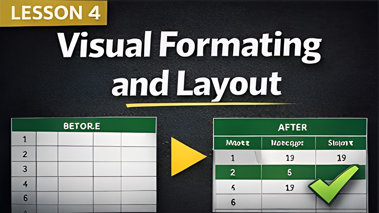 Excel Formatting & Layout – Make Your Spreadsheets Look Professional (Lesson 4)