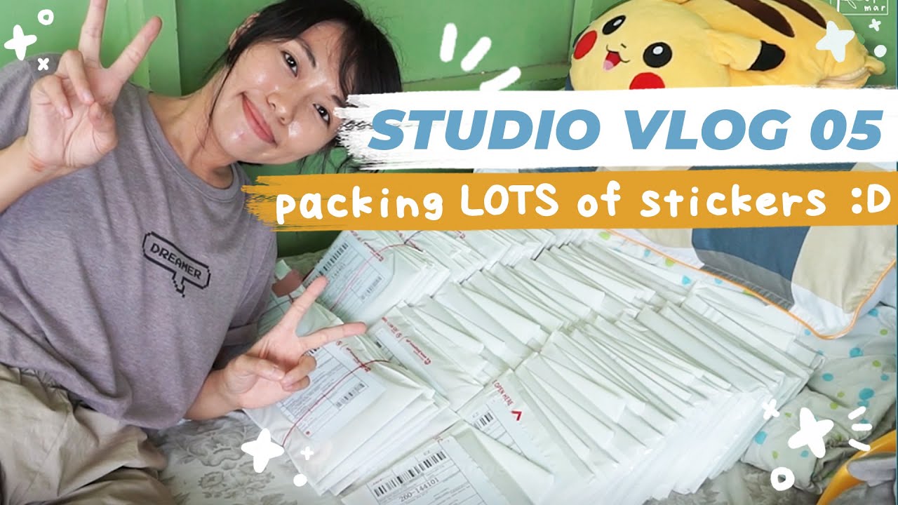 Studio vlog 05 🎁 packing lots of stickers for my shopee store | small sticker business Philippines