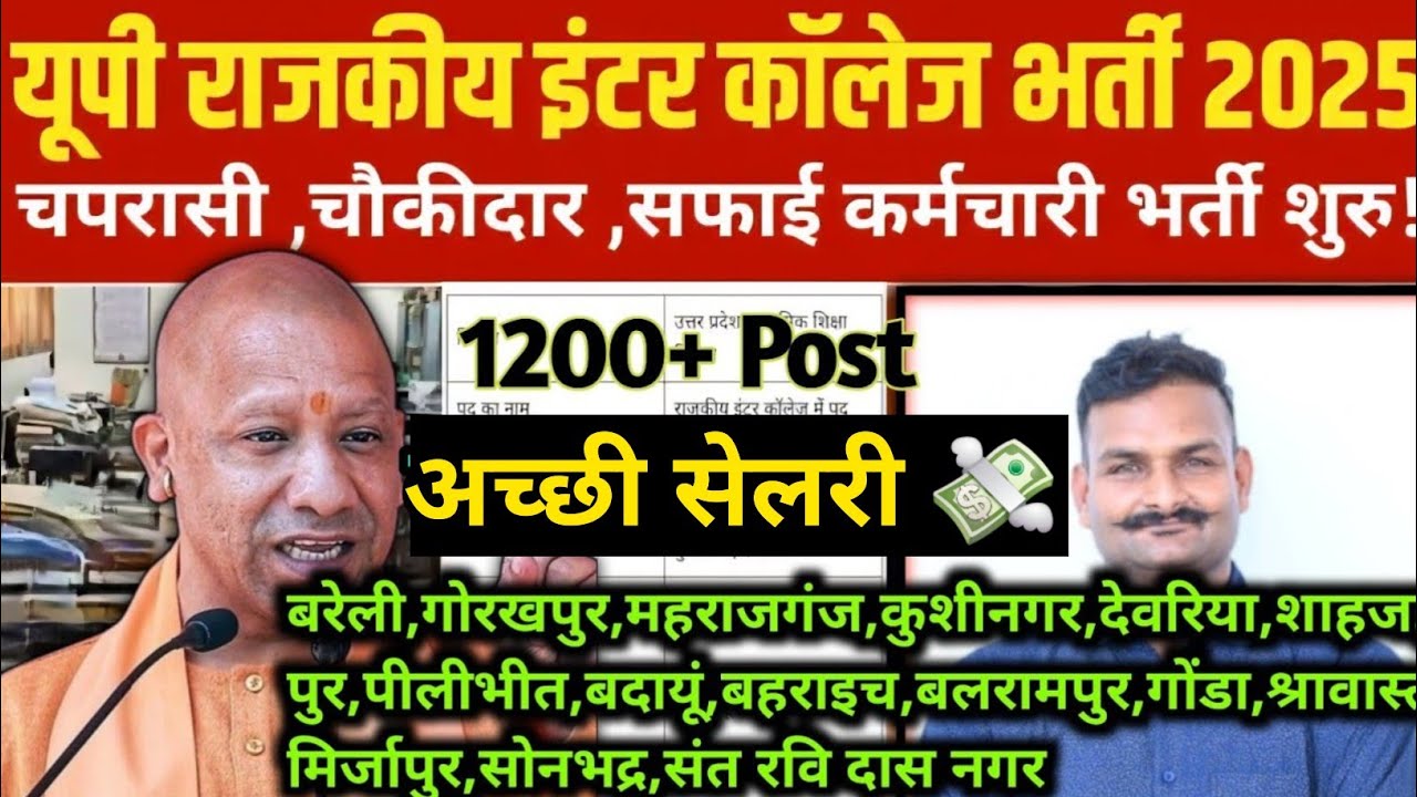 🔥 UP Madhyamik Shiksha Peon Recruitment 2025 | UP Govt Inter College Peon Vacancy 2025  ✅