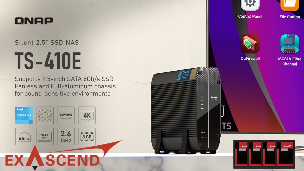 Руководство по первой настройке NAS-сервера QNAP TS-410E-8G с 4 SSD-накопителями Exascend Industr...