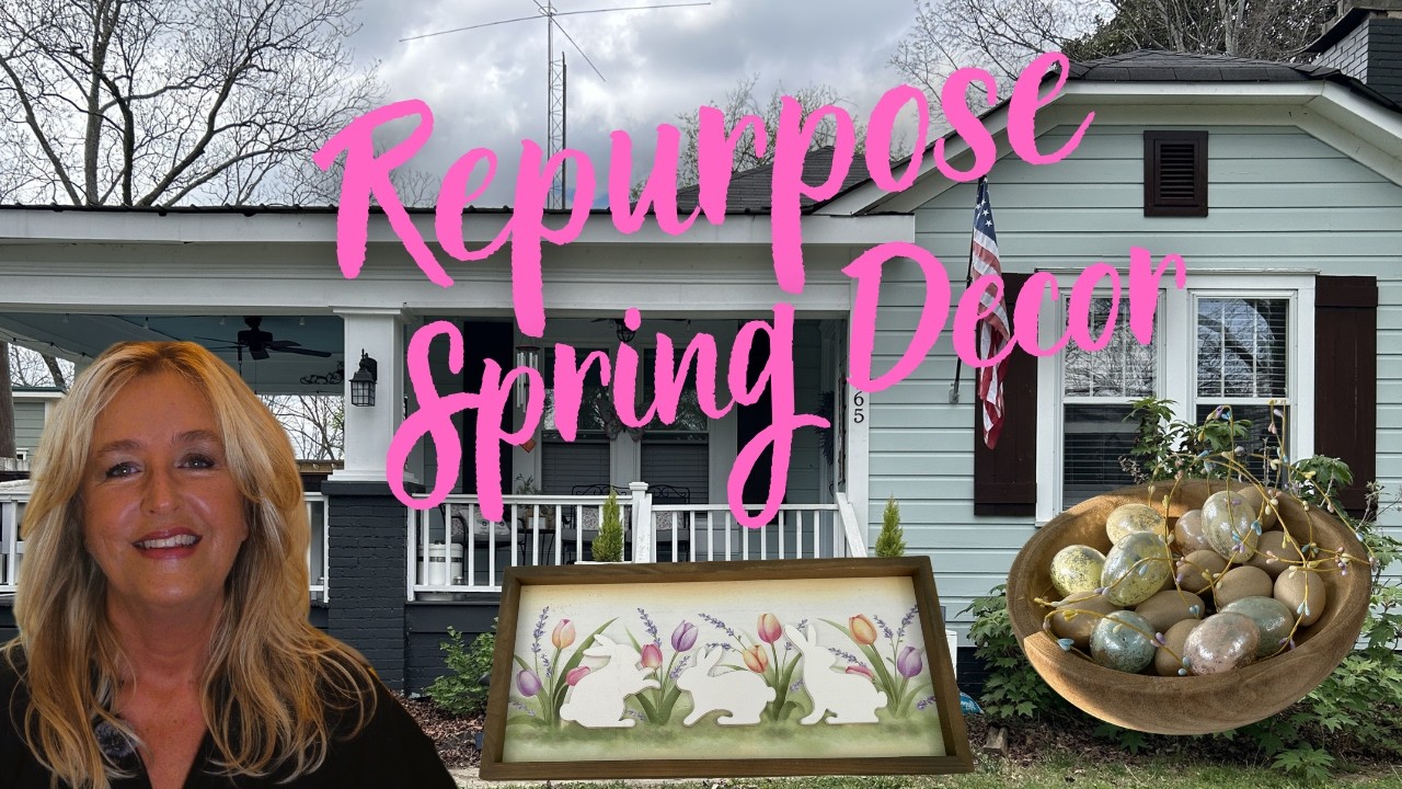 Budget Easter Porch Makeover Decorate with Me & Repurpose Old Decor!