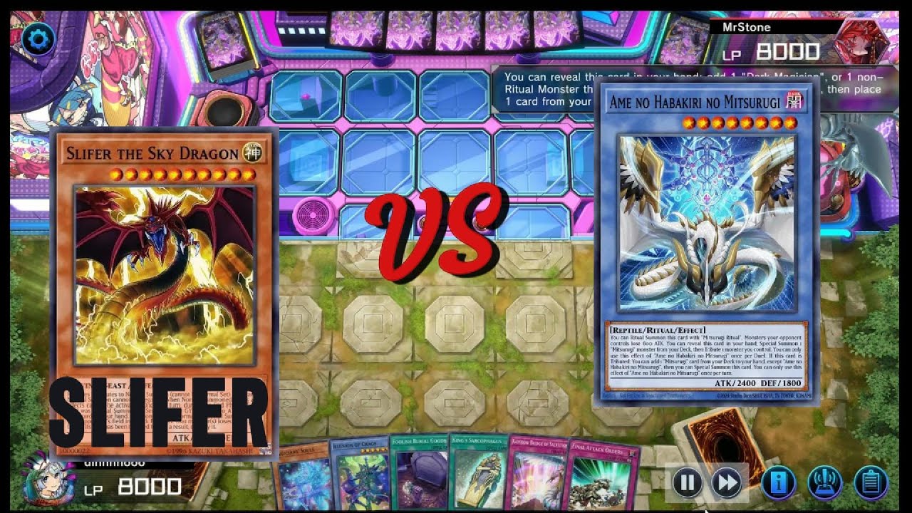 SLIFER THE SKY DRAGON VS AME NO HABAKIRI NO MITSURUGI DECK .YUGHI-OH MASTER DUE !