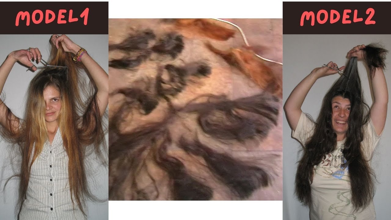 two friends very long hair cut  very short #haircutforlonghair #ladieshaircut #haircut #hair