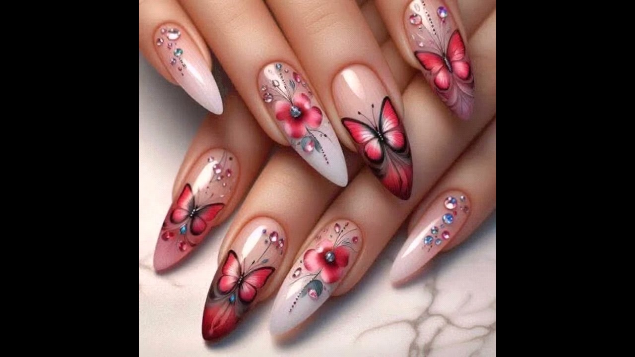 Flowers nail art design/Nail art/Simple nail art designs/Designs for nail Simple/Bridal nail design 