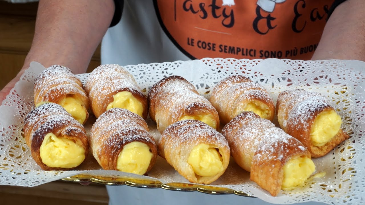 Cannoncini di Sfoglia alla Crema Pasticcera la Ricetta Per Farli Come in Pasticceria