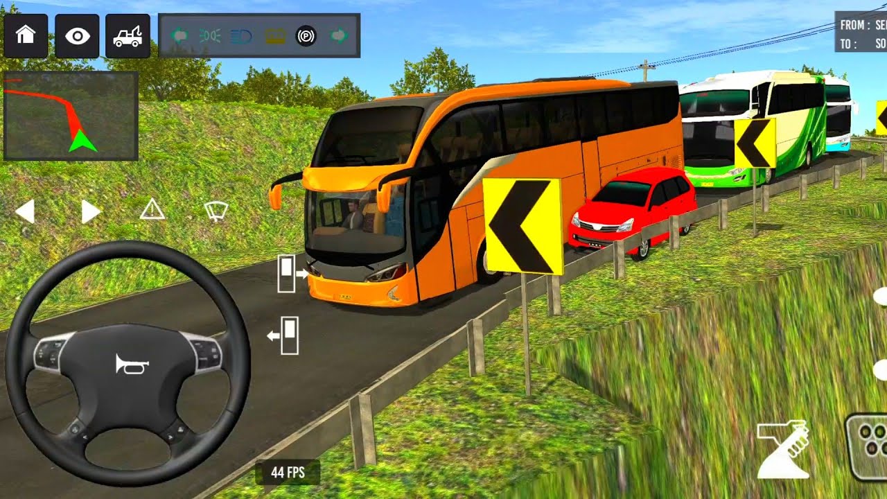 BUS SIMULATOR INDONESIA|| Bus🚌 Driving👮‍♂️ City euro Coach bus Simulator 🔥-Android Gameplay Bus 2024