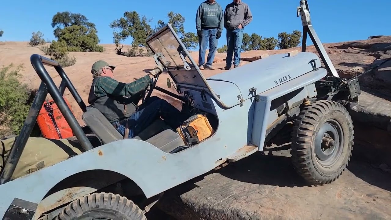 Classic 4x4s on The Rusty Nail Trail in Moab, Utah during Easter Jeep Safari 2024