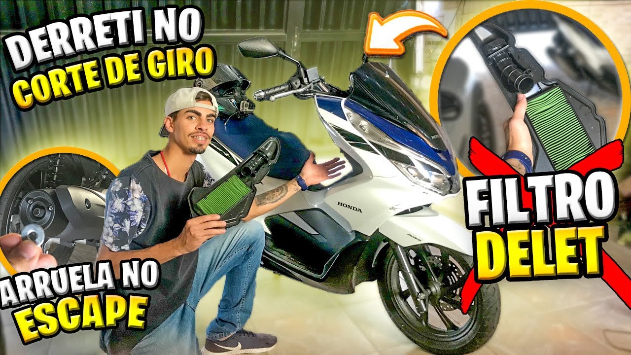 TIREI O FILTRO DA PCX 0KM E COLOQUEI UMA ARRUELA NO ESCAPE 😈