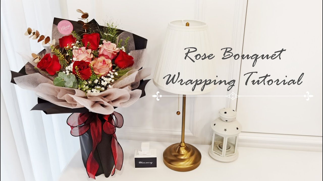 How to Wrap a Rose Hand Bouquet || Flower Wrapping Ideas & Techniques || 玫瑰花束包装 || 花藝教學