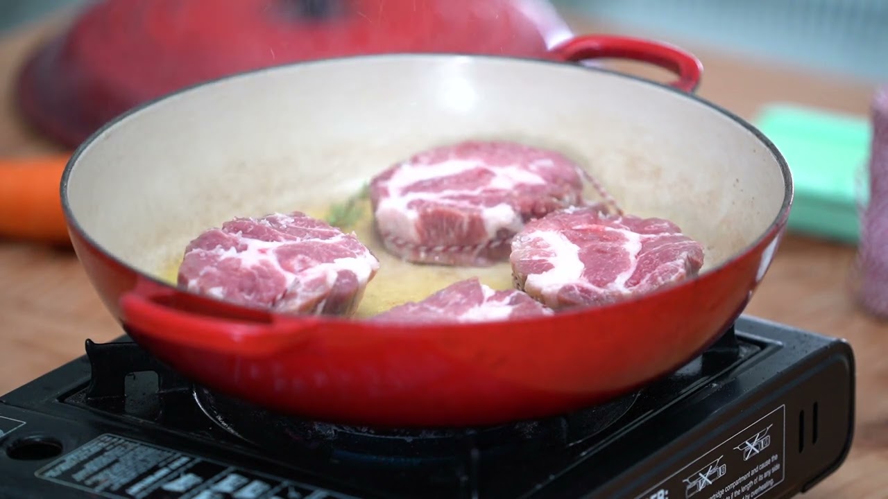 Paula McIntyre cooks rare breed pork in a local beer sauce