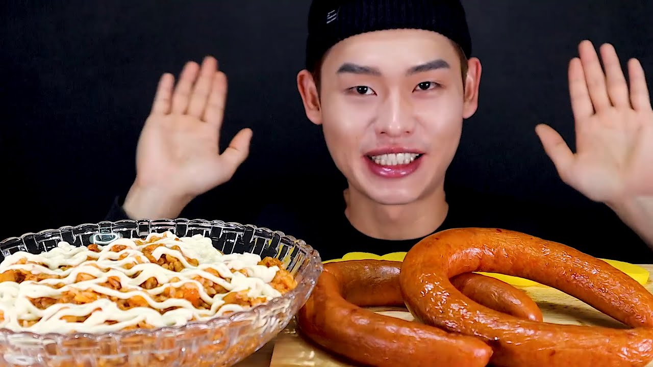 고추 참치마요비빔밥이랑 킬바사 소세지 먹방!! Hot Pepper Tuna Bibimbap With Kielbasa MuKBang~!!
