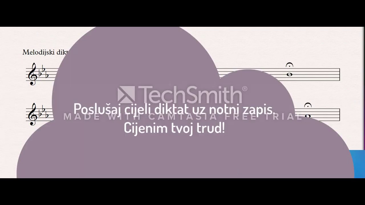 Melodijski diktat u Es-duru br.1. OGŠ