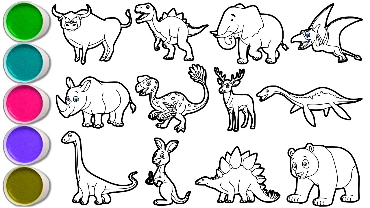 Draw Amazing Animals in 20 Minutes - Bull, T-Rex, Elephant, Pterosaurus, Rhinoceros, Deer & others