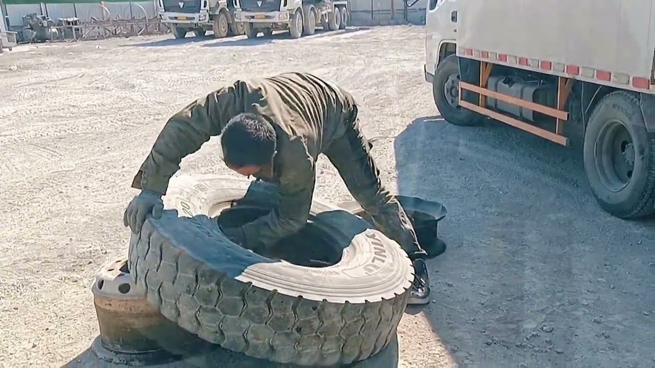 Tire Repairing Huge Truck | #industrial #truck #tires #tire