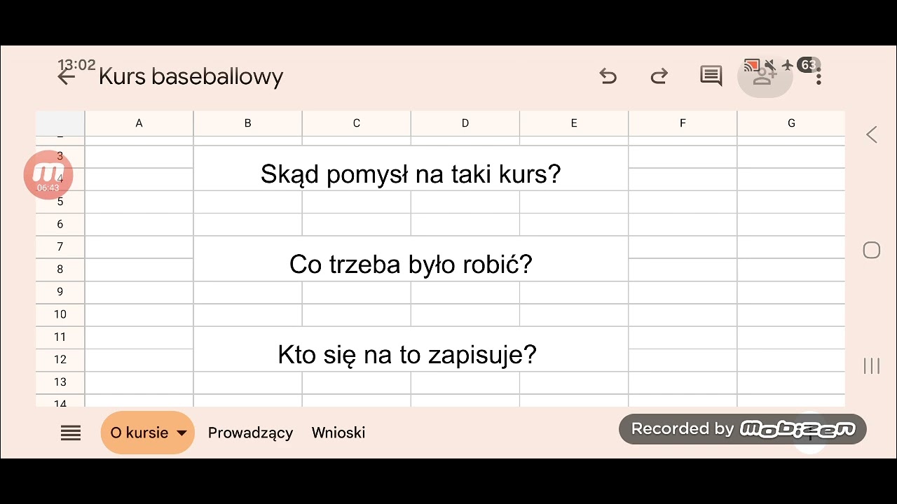 Ukończyłem kurs baseballowy 