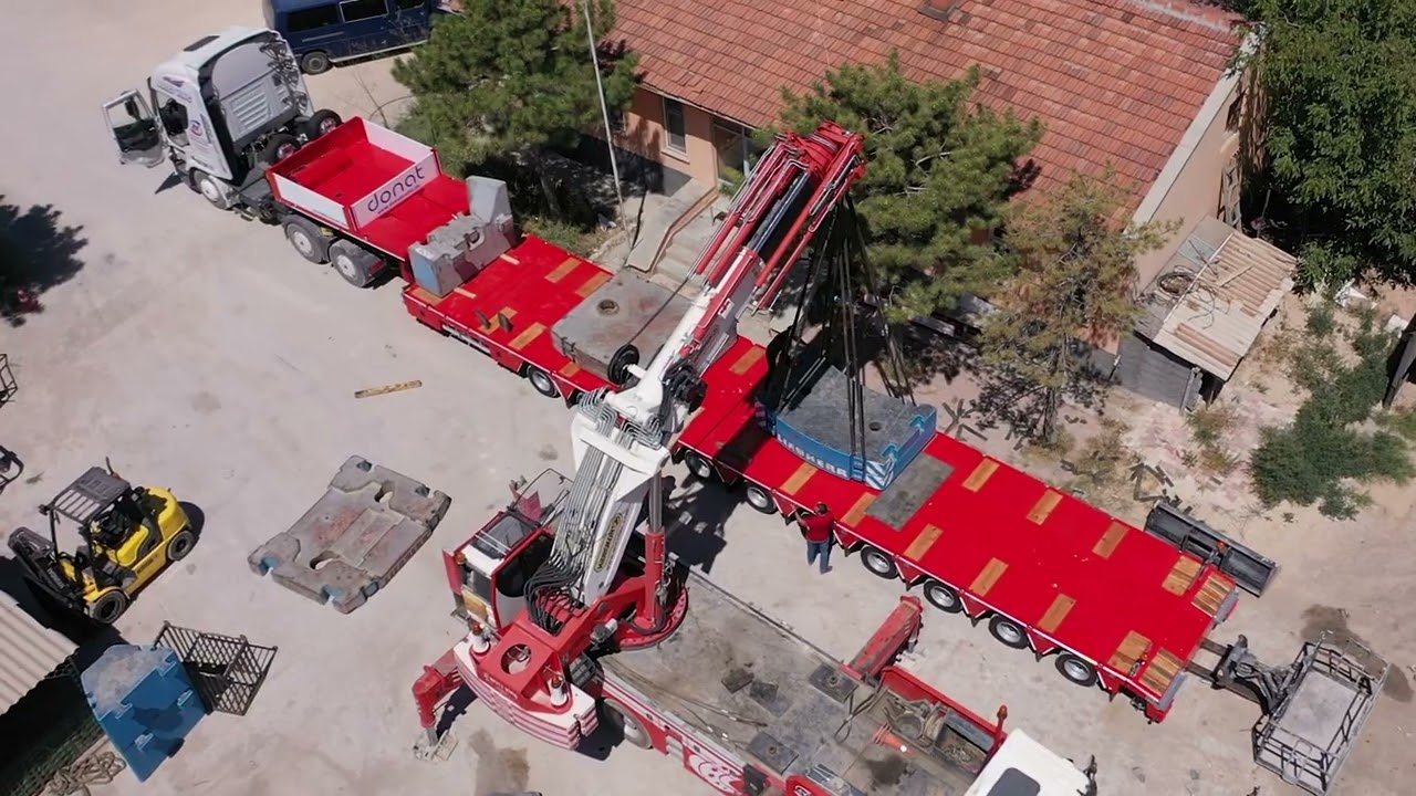 10 axle Heavy Duty Extendable Lowbed Semitrailer With Hydraulic Steering by Donat.