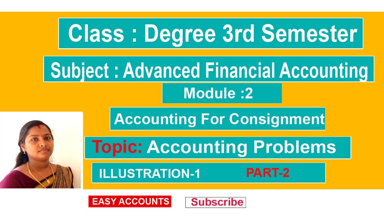 Degree 3rd Sem |Advanced Financial Accounting | Accounting Procedure For Consignment | Easy Accounts