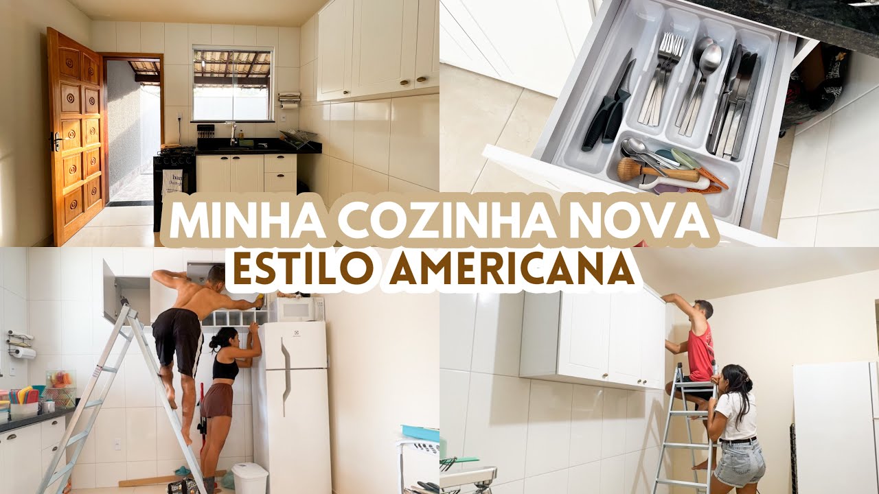 MINHA COZINHA NOVA (estilo americana HENN) montamos tudo!