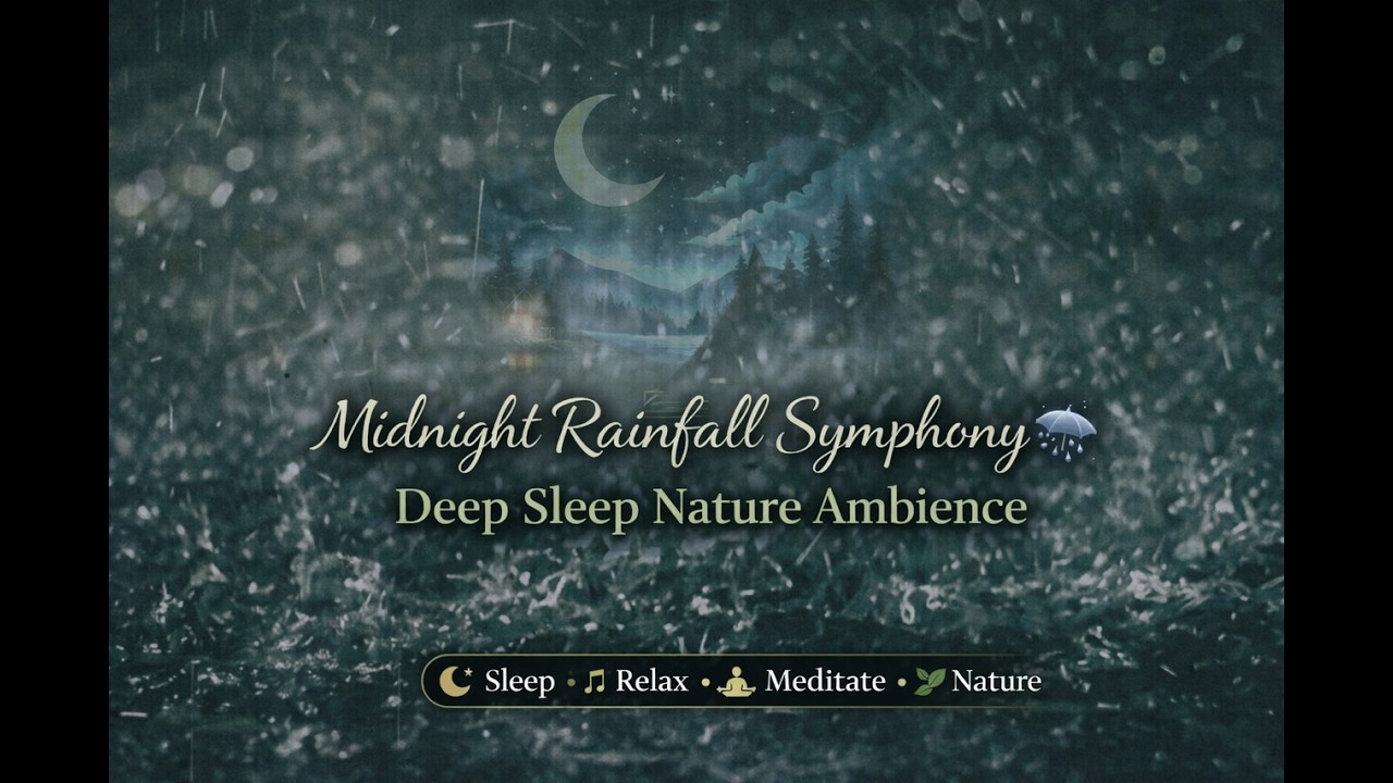Midnight Rainfall Symphony 🌧️ | Deep Sleep Nature Ambience