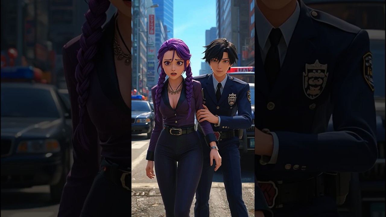 Rumi is arrested by a policeman 🚔 Kpop Demon Hunters