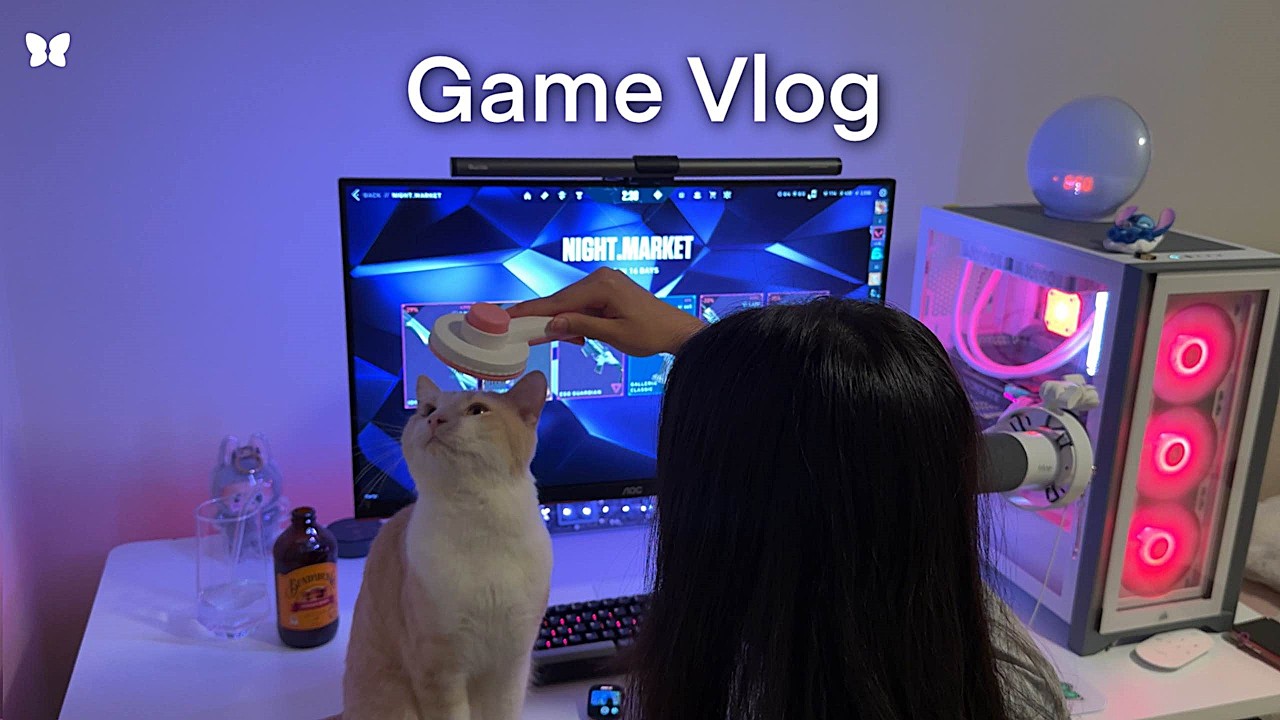 game vlog 🎮 | VALORANT 🔫 ELEGEAR cooling blanket 🛏️ cat battle 😼  100% keyboard ❤️‍🔥