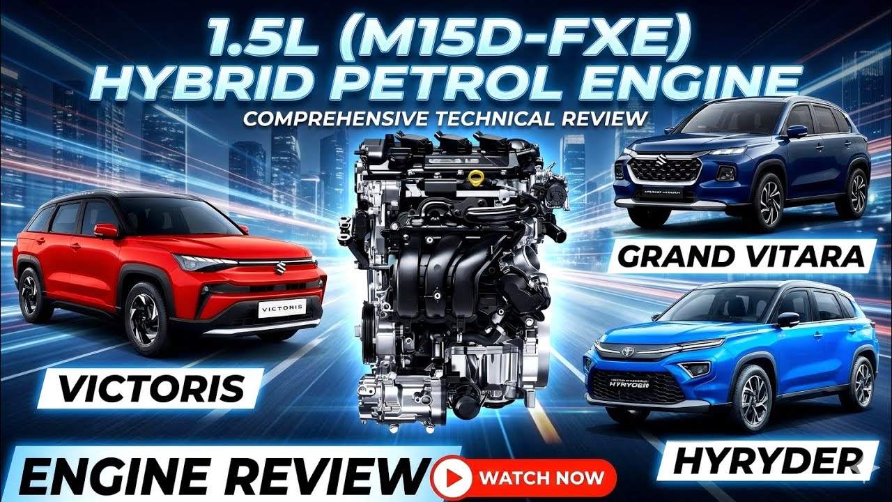 1.5L 1490cc M15D FXE Hybrid Engine | Toyota Hyryder | Suzuki Grand Vitara Victoris | Engine Review 