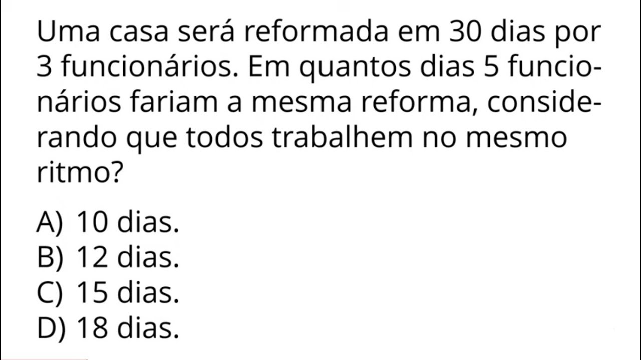 QUESTÃO DE REGRA DE TRÊS IMPERDÍVEL EM PROVA! PROIBIDO ERRAR
