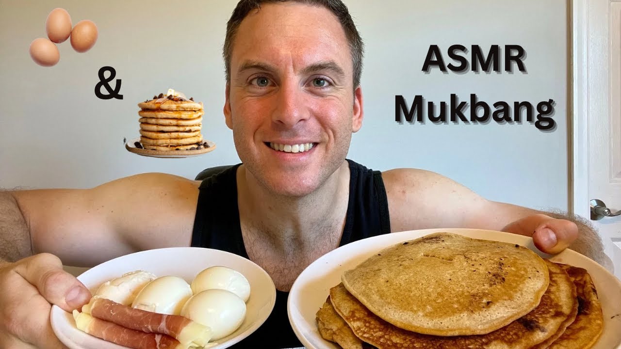 🎉 ASMR Mukbang 🎉 Pancakes and Eggs Breakfast