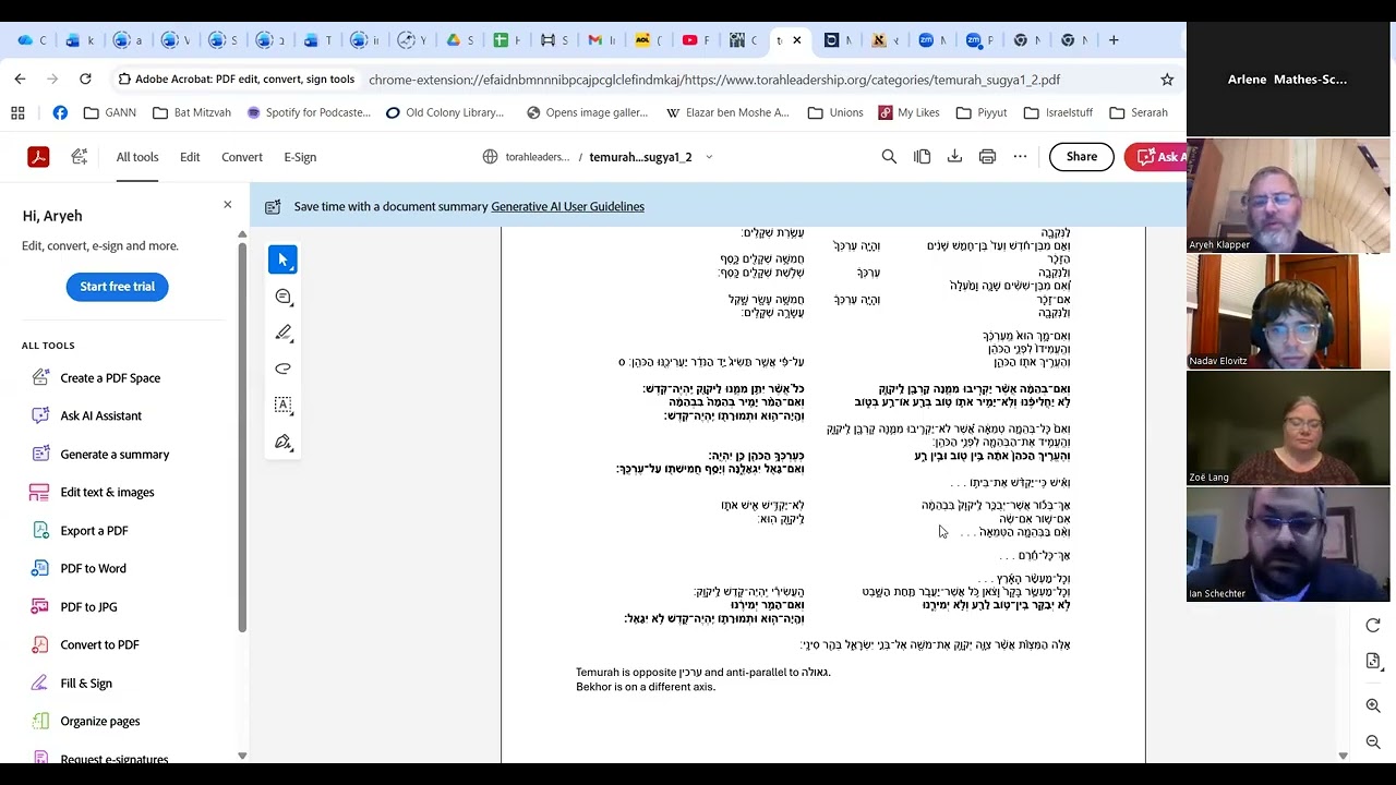 Temurah shiur #1 Wednesday version