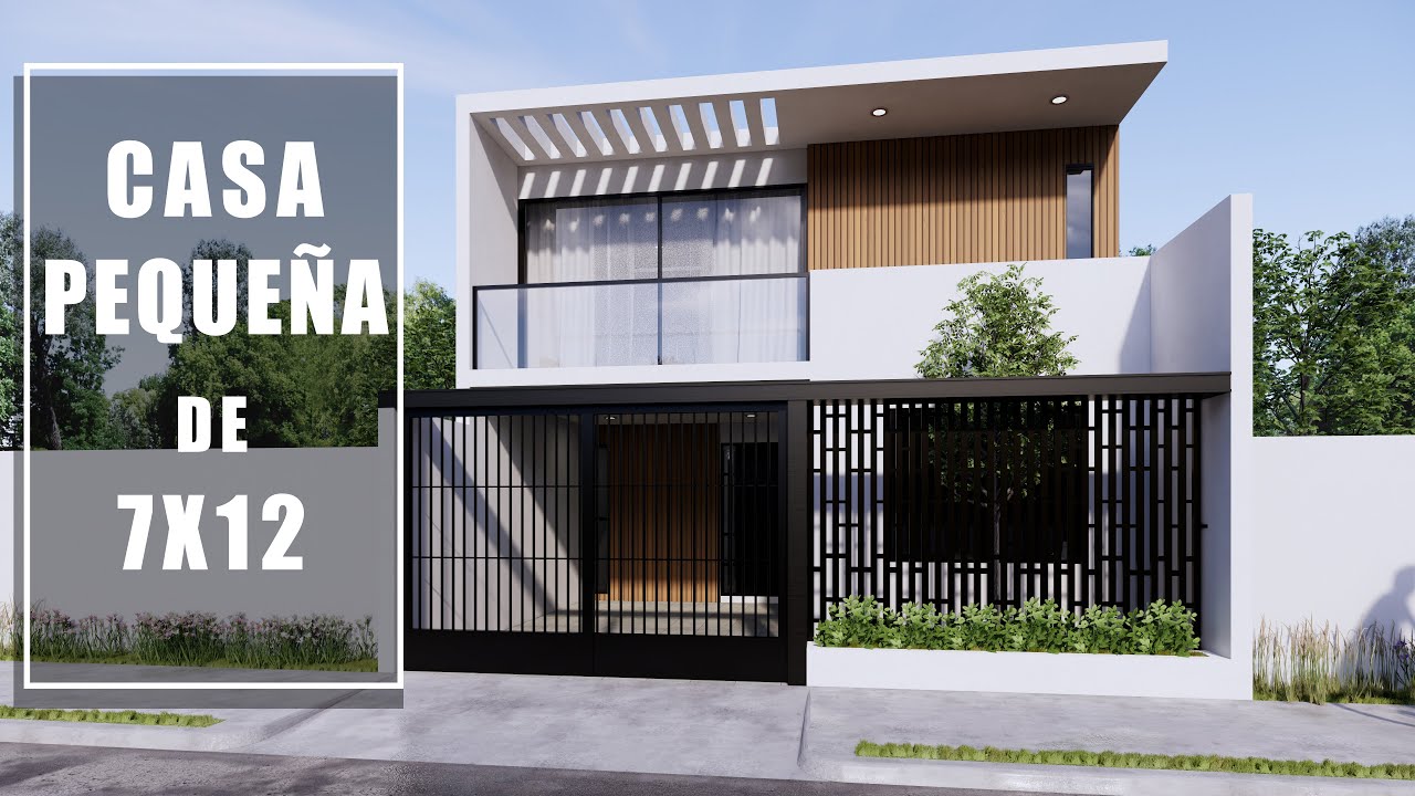 PLANO DE CASA PEQUEÑA DE 7X12 METROS | 2 PLANTAS Y 2 DORMITORIOS