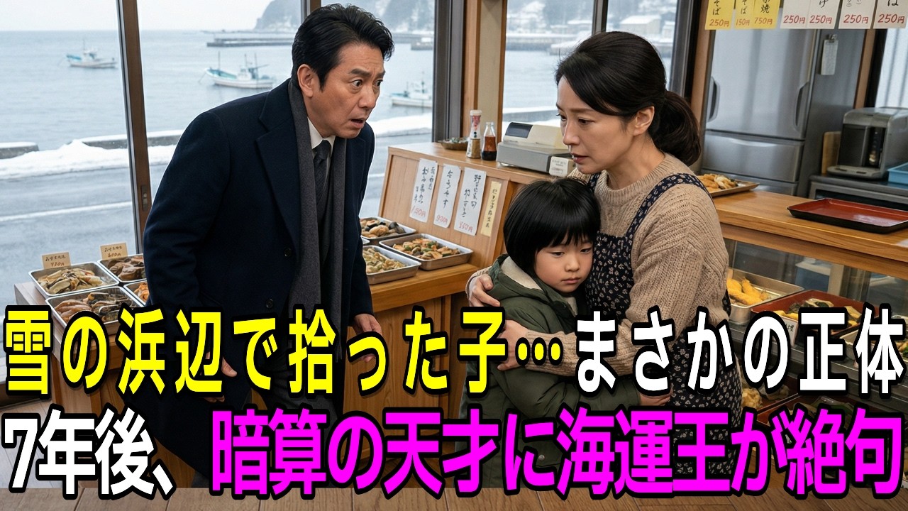 雪の海岸で拾った赤ん坊。7年後、子の「暗算」を見た海運王이 絶句…判明した驚愕の正体に漁村が騒然！【感動する話】【再会】