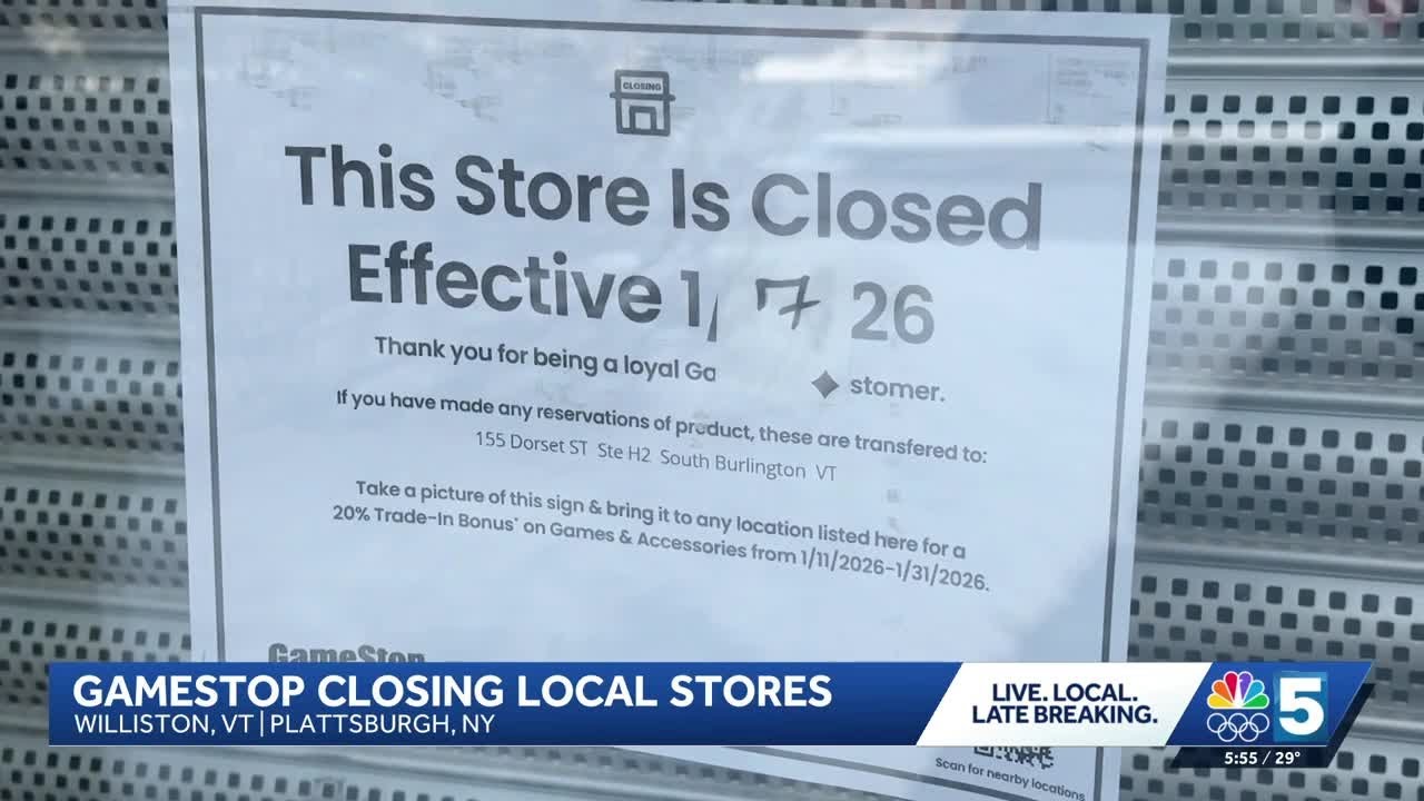 GameStop closing stores in Williston, Plattsburgh