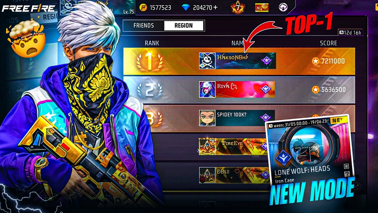 New Lone Wolf Rank Mode 😱 Top 1 in india? 🔥 Garena Free Fire