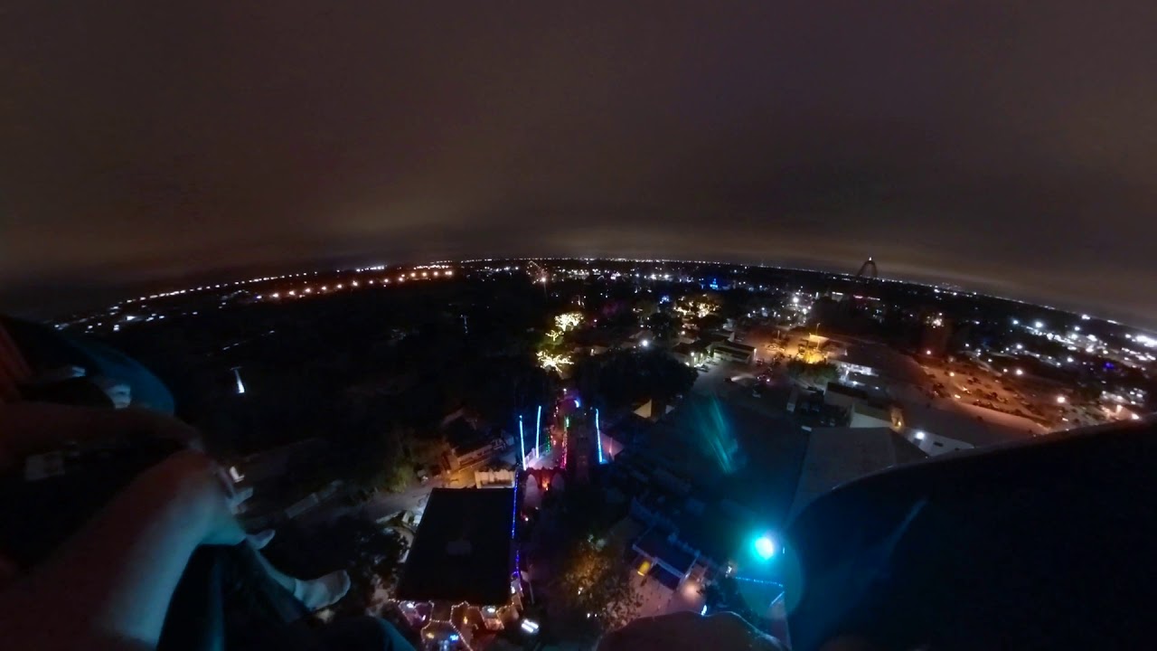 Falcon's Fury at night! - USA tallest drop tower  2019 POV HD - GoPro Fusion