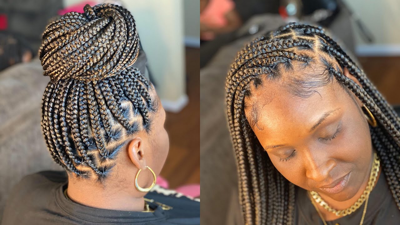 THE BEST WAY TO GRIP KNOTLESS BRAIDS | OMG THIS IS THE ONLY METHOD I WILL USE NOW ✨🙌🏾 | DETAILED